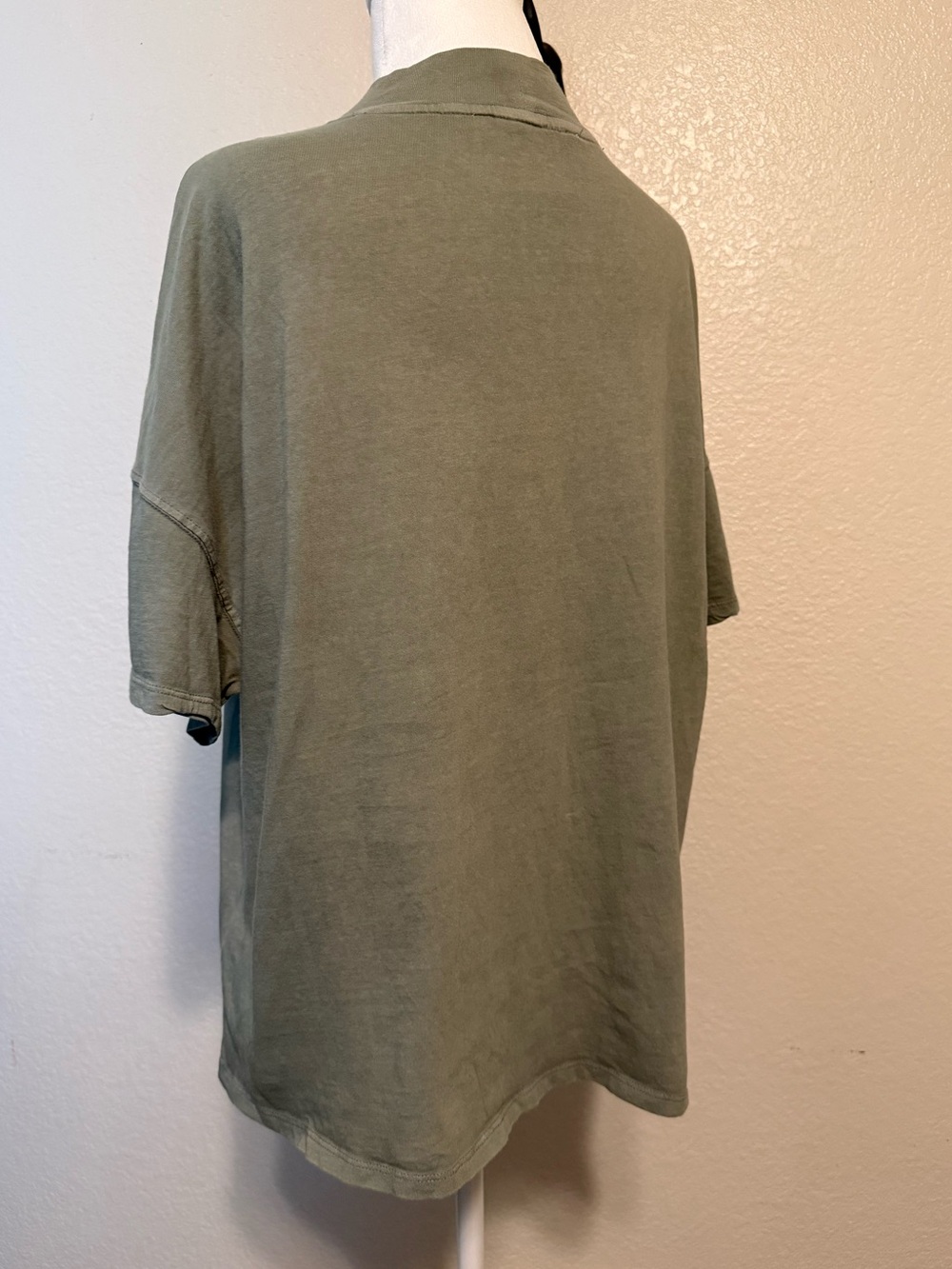 Free People We The Free Fearless Mock Neck Tee Shirt Washed Sage Green Medium - Picture 5 of 11